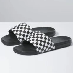 VANS Men's Checkerboard La Costa Slide-On Slides -FootCraft Shop 2080506 101 alt2