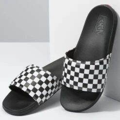 VANS Men's Checkerboard La Costa Slide-On Slides -FootCraft Shop 2080506 101 alt4